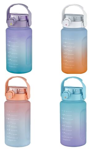 Vagonlife 2213 1500ml Pipetli/pipetsiz Kullanım Çift Renk Softtouch Motivasyon Matarası