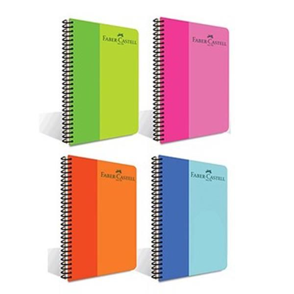 Faber-Castell Bicolor Plastik Kapak A4 80yaprak Çizgili Spiralli Defter