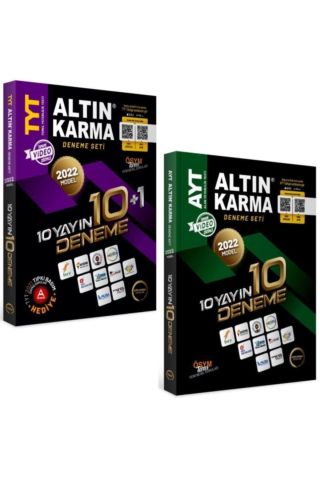 Altın Karma 2022 Tyt Ayt 10 Farklı Yayın 10 Deneme Seti