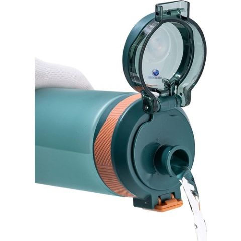 Diller DB016 790ml Yeşil Rahat Içim -Pipetsiz- Taşıma Kulplu Tritan Su Matarası Softtouch
