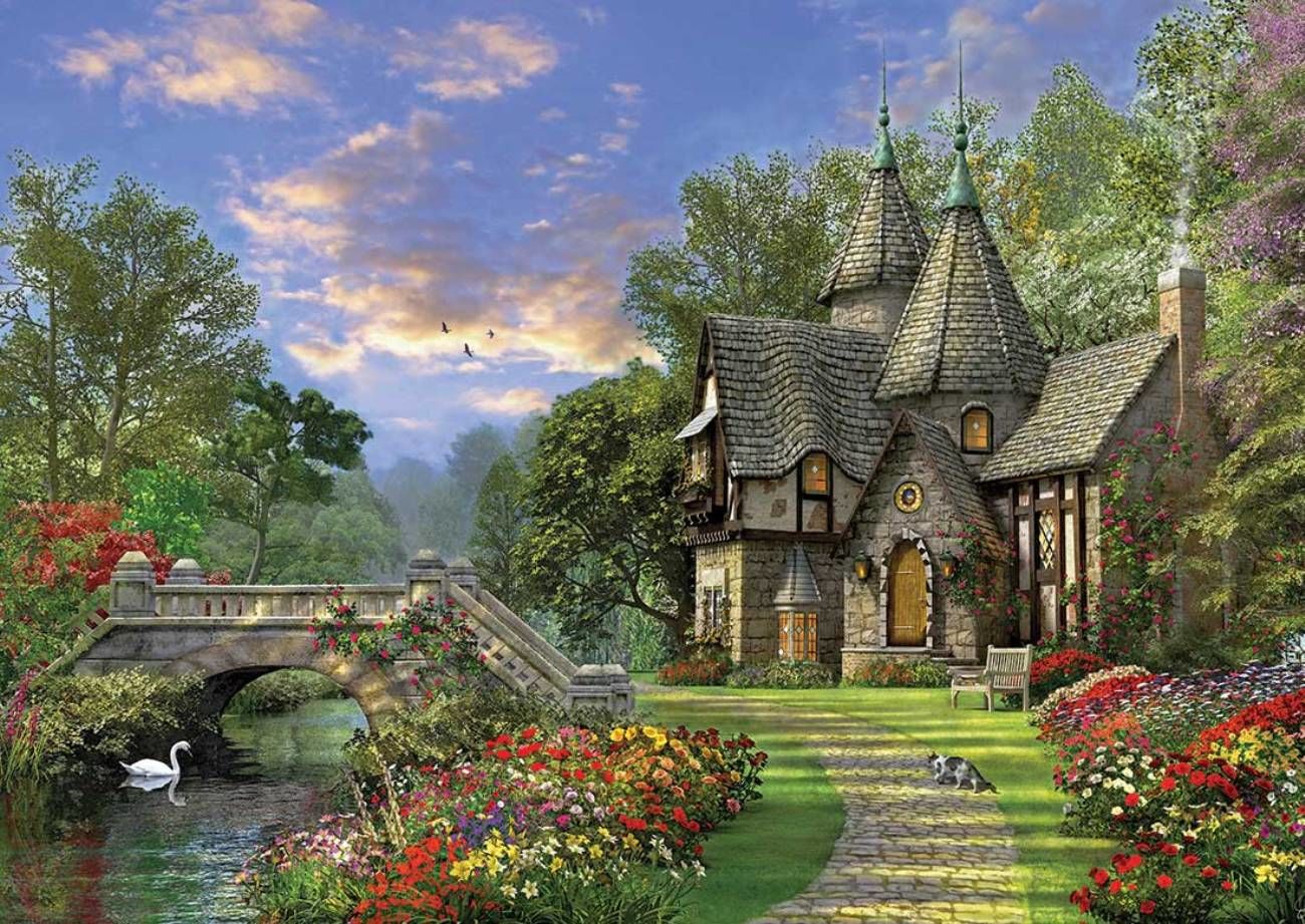 Ks Games Old Waterway Cottage 1000 Parça Puzzle