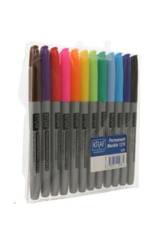 Permanent Markör 12 Renk 615g