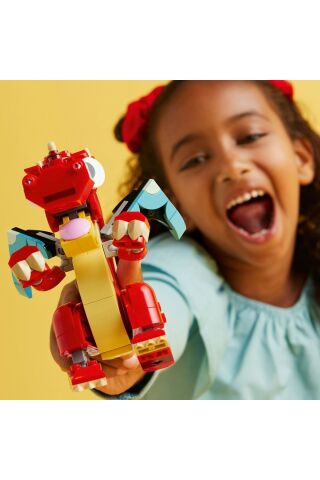 ® Creator 3’ü 1 Arada Kırmızı Ejderha 31145 - 6+ Yaratıcı Oyuncak Yapım Seti (149 Parça)