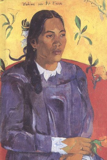 Floria Paul Gauguin Woman With a Flower A6 Sert Kapak Ciltli Defter