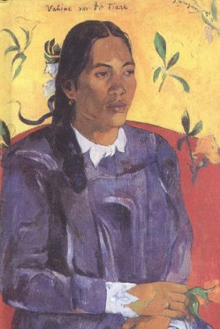 Floria Paul Gauguin Woman With a Flower A6 Sert Kapak Ciltli Defter