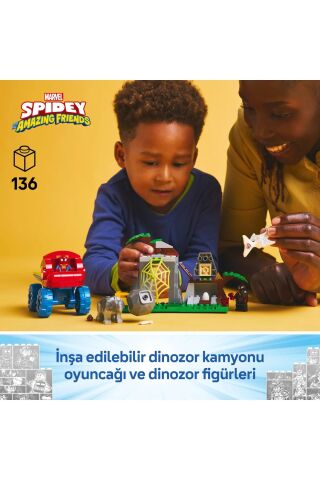 ® Marvel Spidey Ekibi Dinozor Kamyonlu Kurtarma 11199 - 4+ Yaratıcı Oyuncak Yapım Seti (136 Pr)