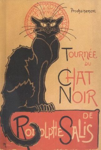 Floria  Theophile Alexandre Steinlen : Chat Noir A6 Sert Kapak Ciltli Defter