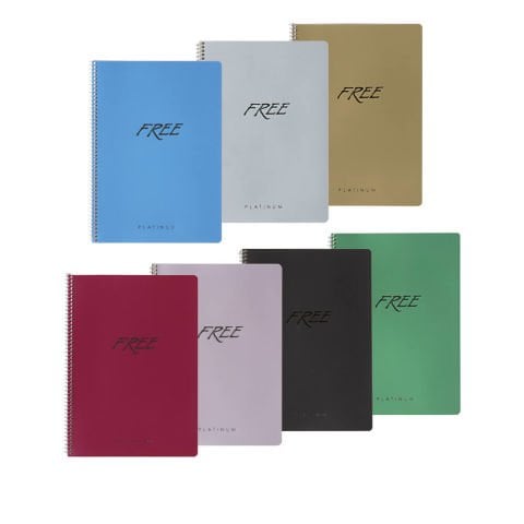Keskin Color Free Platinum A5 80 Yaprak Çizgisiz Plastik Kapak Spiralli Defter