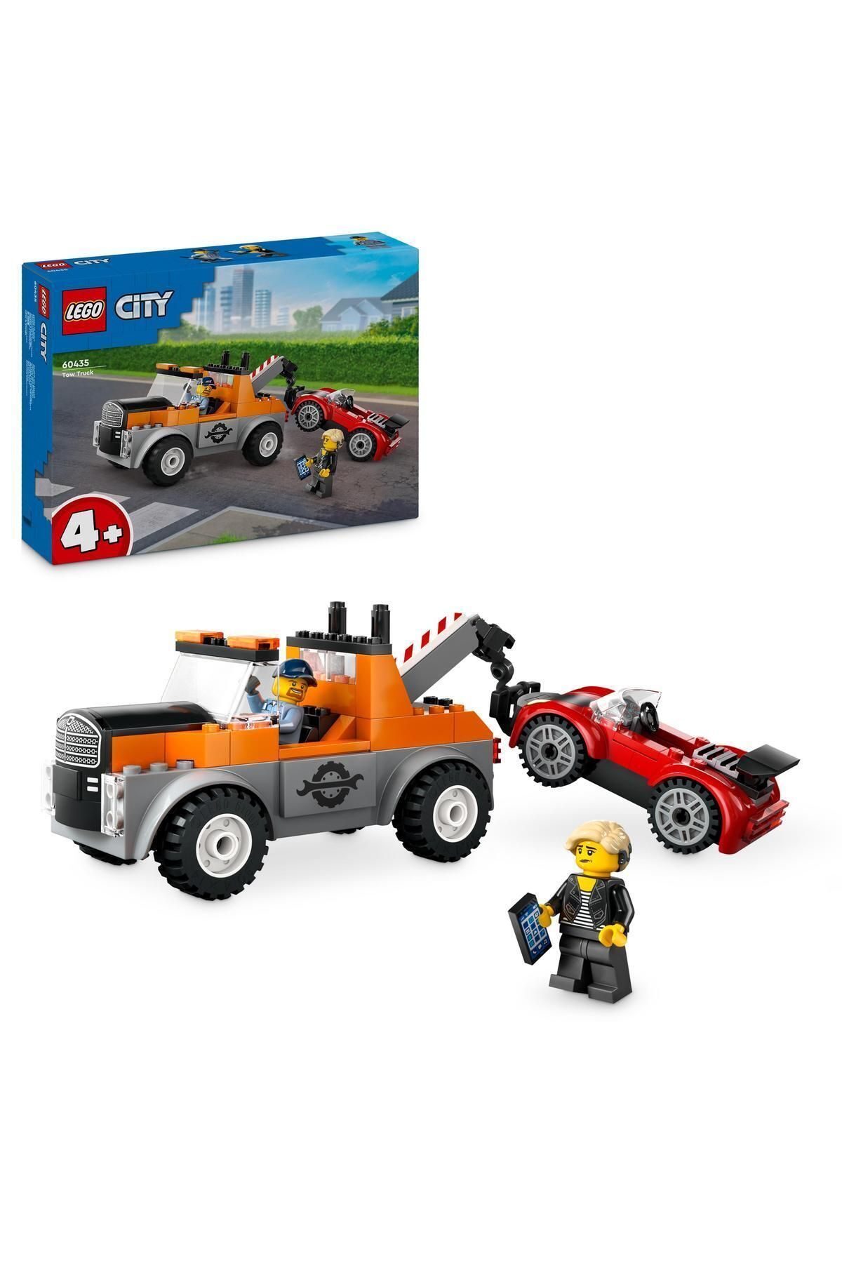 ® City Çekici Kamyon ve Spor Araba Tamiri 60435 - 4+ Yaratıcı Oyuncak Yapım Seti (101 Parça)