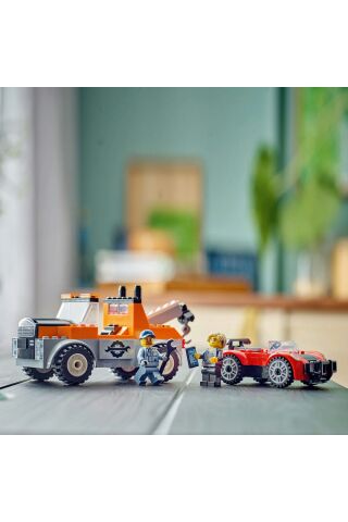 ® City Çekici Kamyon ve Spor Araba Tamiri 60435 - 4+ Yaratıcı Oyuncak Yapım Seti (101 Parça)