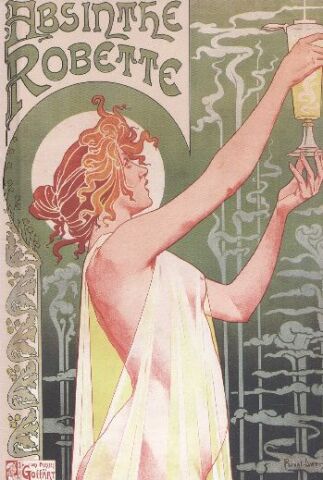 Floria Privat Livemont : Absinthe Robette Let  A6 Sert Kapak Ciltli Defter