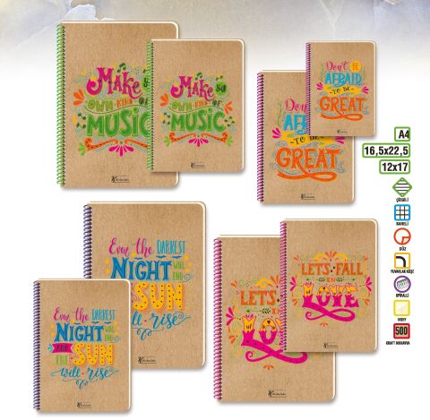 Keskin Color Doodles 16.5x22.5 Sert Kapak 100 Yaprak Düz Defter