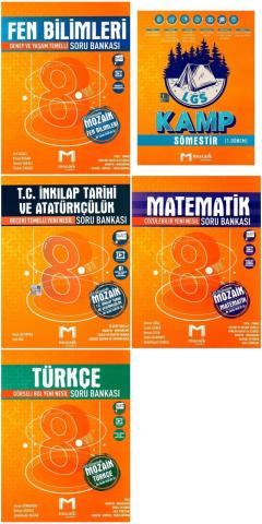 Mozaik Yayınları 8.Sınıf Matematik-Fen Bilimleri-Türkçe-T.C.İnkılap Tarihi Soru Bankası-Kamp Sömestir