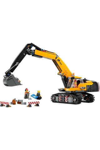 ® City Sarı İnşaat Ekskavatörü 60420 - 8+ Yaratıcı Oyuncak Yapım Seti (633 Parça)