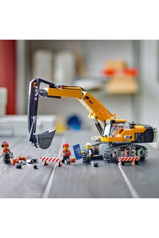 ® City Sarı İnşaat Ekskavatörü 60420 - 8+ Yaratıcı Oyuncak Yapım Seti (633 Parça)