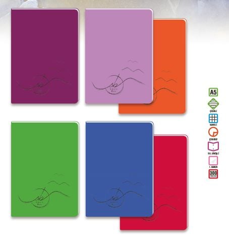 Keskin Color Basic A5 Plastik Kapak 100 Yaprak Kareli Defter
