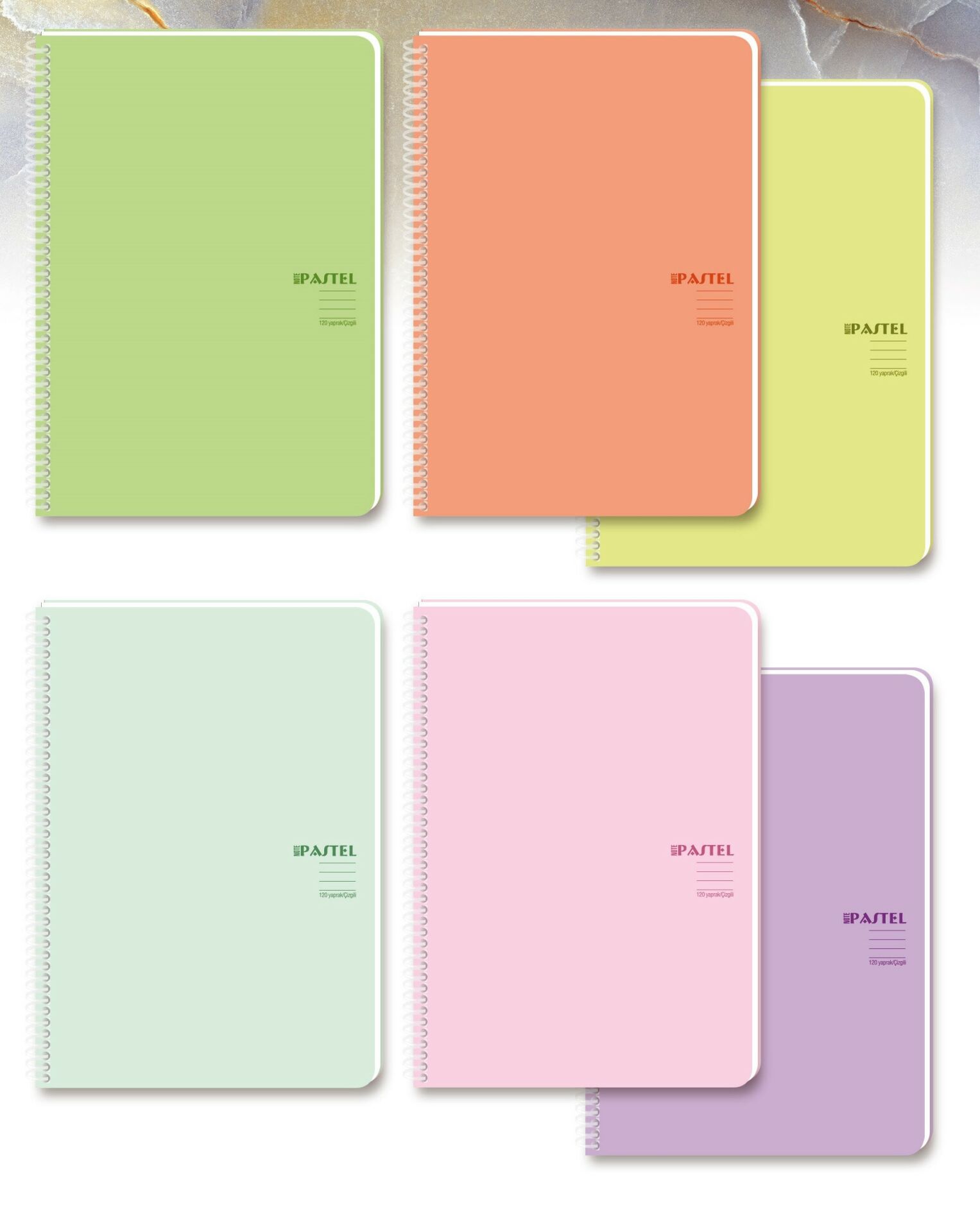 Keskin Color Pastel Note A5 Plastik Kapak Spiralli 80 Yaprak Çizgili Defter