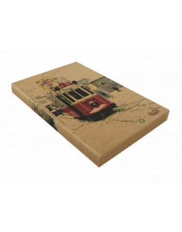 Deffter Kraft İstanbul 14*19 - Tramvay Düz (Çizgisiz) Ciltli Defter