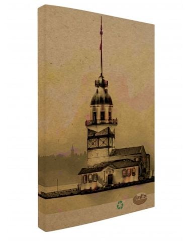 Deffter Kraft Kız Kulesi 14*19 - Tramvay Düz (Çizgisiz) Ciltli Defter