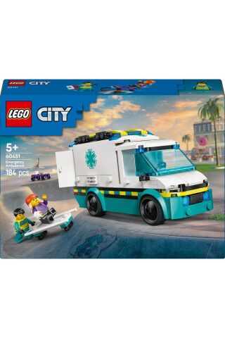 ® City Acil Yardım Ambulansı 60451 - 5+ Yaratıcı Oyuncak Yapım Seti (184 Parça)