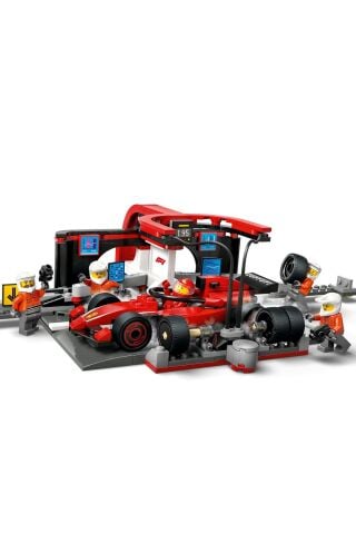 ® City Ferrari Arabalı F1® Pit Stop ve Pit Ekibi 60443 - 6+ Yaratıcı Oyuncak Yapım Seti (322 Pr)