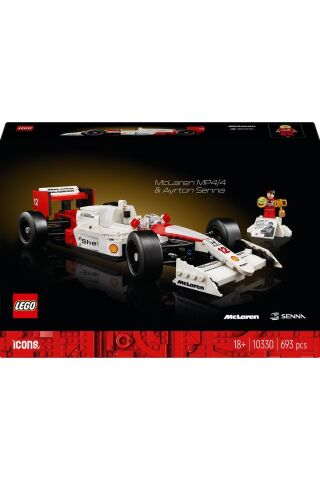 ® Icons McLaren MP4/4 ve Ayrton Senna 10330 - 18+ Yaratıcı Model Yapım Seti (693 Parça)