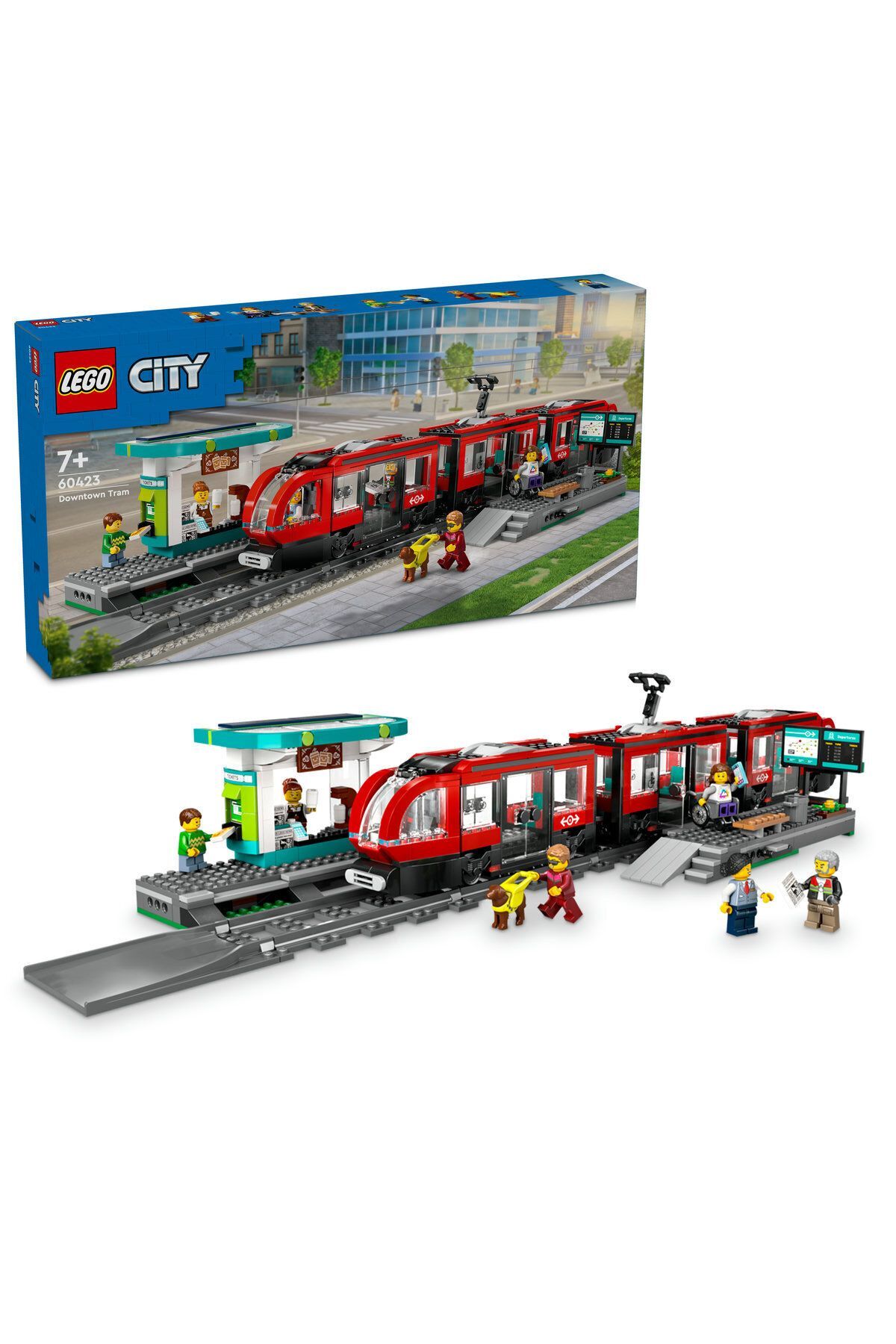 ® City Şehir Merkezi Tramvay İstasyonu 60423 - 7+ Yaratıcı Oyuncak Yapım Seti (811 Parça)