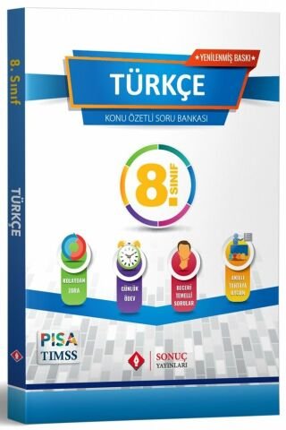 Sonuç Yayınları 8. Sınıf Türkçe Konu Özetli Soru Bankası Yenilenmiş Baskı
