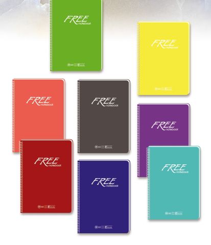 Keskin Color Free A4 Plastik Kapak 120 Yaprak Çizgili Spiralli Defter