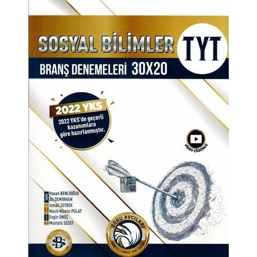 Bilgi Sarmal Yayınları TYT Sosyal Bilimler 30 x 20 Branş Denemeleri