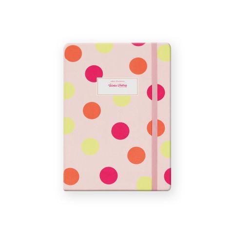 Victoria's Journals 14x20 Trendy Polka Dots Noktalı Sert Kapak Lastikli Defter
