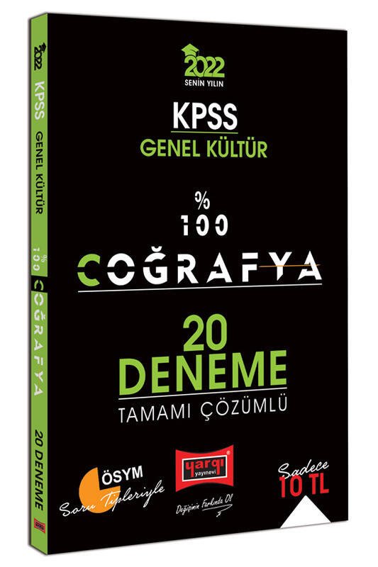 Yargı Yayınları 2022 KPSS Genel Kültür %100 Coğrafya Tamamı Çözümlü 20 Deneme