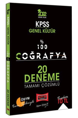 Yargı Yayınları 2022 KPSS Genel Kültür %100 Coğrafya Tamamı Çözümlü 20 Deneme