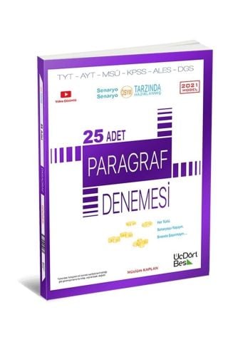 Üç Dört Beş 2022 Yks Tyt Ayt Kpss Paragraf 25 Deneme Üç Dört Beş Yayınları