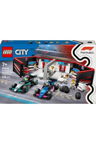 ® City F1® Garajı ve Mercedes-AMG ve Alpine Arabaları 60444 - 7+ Oyuncak Yapım Seti (678 Pr)