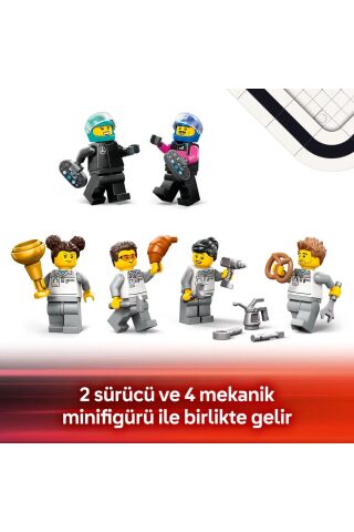 ® City F1® Garajı ve Mercedes-AMG ve Alpine Arabaları 60444 - 7+ Oyuncak Yapım Seti (678 Pr)