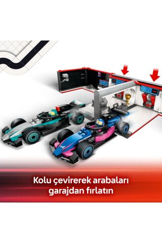 ® City F1® Garajı ve Mercedes-AMG ve Alpine Arabaları 60444 - 7+ Oyuncak Yapım Seti (678 Pr)