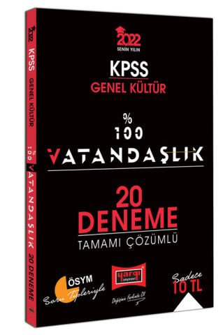 Yargı Yayınları 2022 KPSS Genel Kültür %100 Vatandaşlık Tamamı Çözümlü 20 Deneme