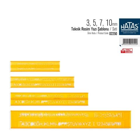 Hatas Teknik Resim Yazı Seti 3-5-7-10mm