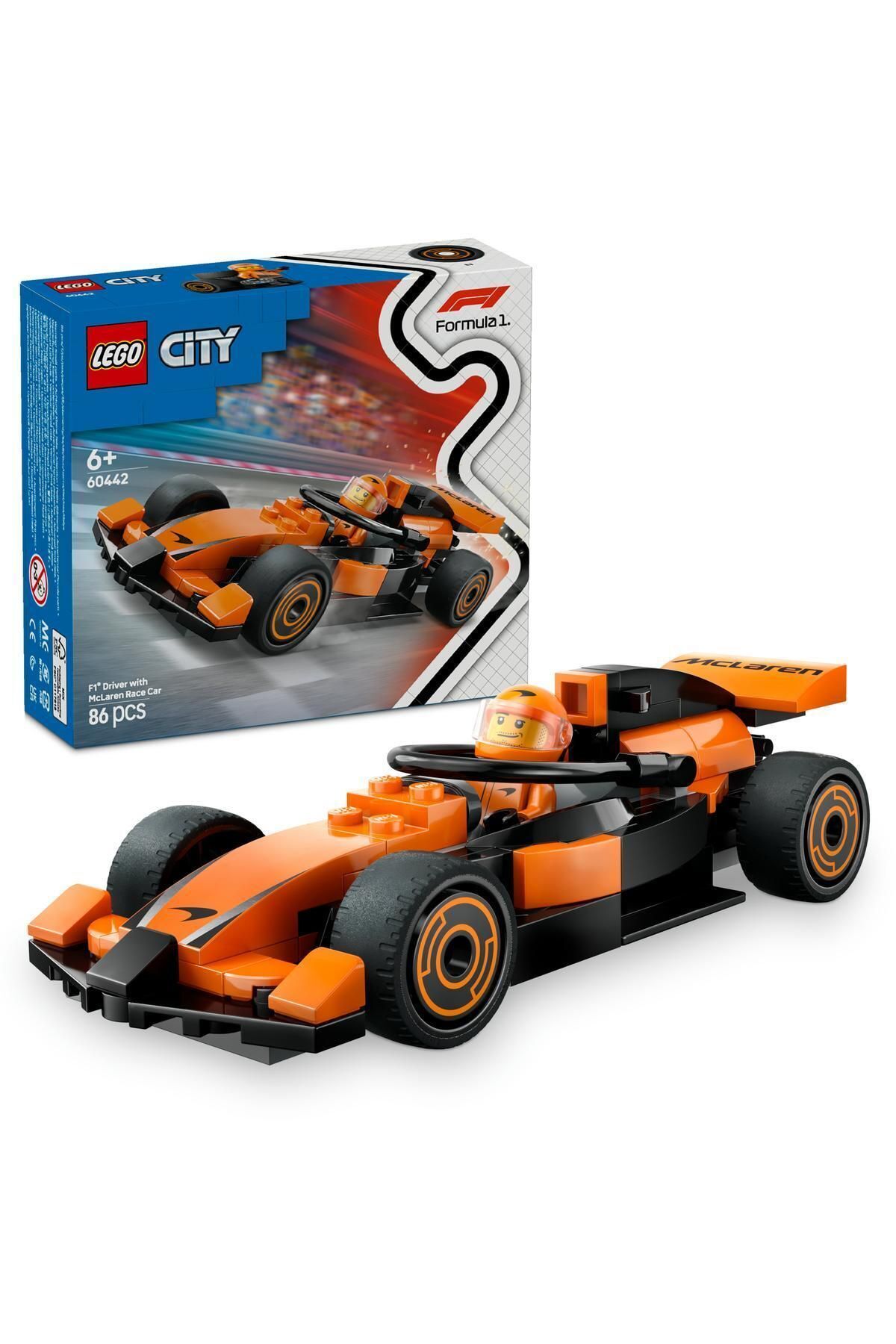 ® City McLaren Yarış Arabalı F1® Sürücüsü 60442 - 6+ Yaratıcı Oyuncak Yapım Seti (86 Parça)