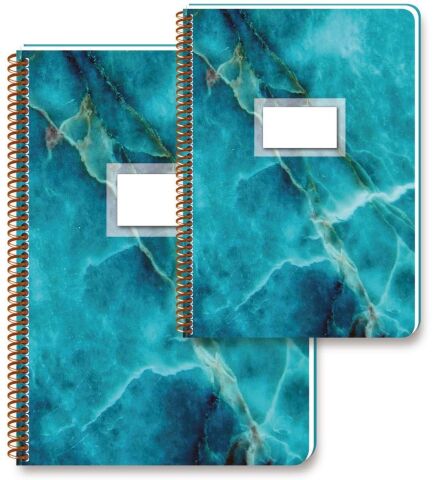 Keskin Color 16.5x22.5 Marble 80 Yaprak Çizgili Karton Kapak Spiralli Defter