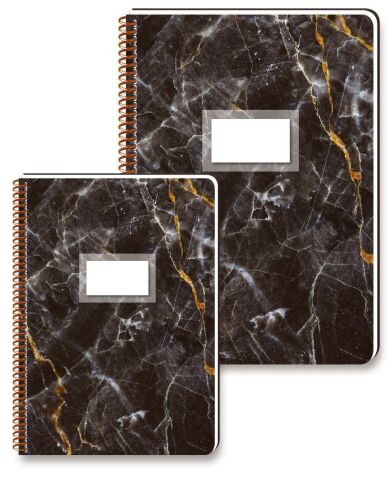 Keskin Color 16.5x22.5 Marble 80 Yaprak Kareli Karton Kapak Spiralli Defter