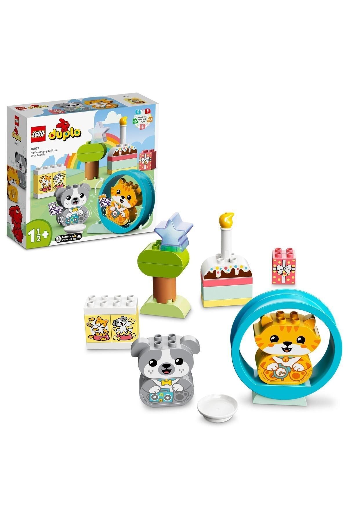 ® DUPLO® Sesli İlk Yavru Köpeğim ve Yavru Kedim 10977 -Evcil Hayvan Oyuncak Yapım Seti(22 Parça)