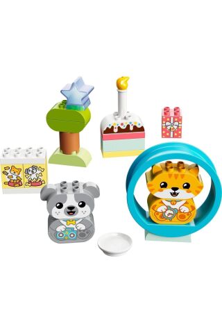 ® DUPLO® Sesli İlk Yavru Köpeğim ve Yavru Kedim 10977 -Evcil Hayvan Oyuncak Yapım Seti(22 Parça)