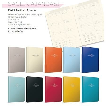 Gıpta Sağlık Ajandası 13x21cm 336 Sayfa 70Gr Tarihsiz Ajanda