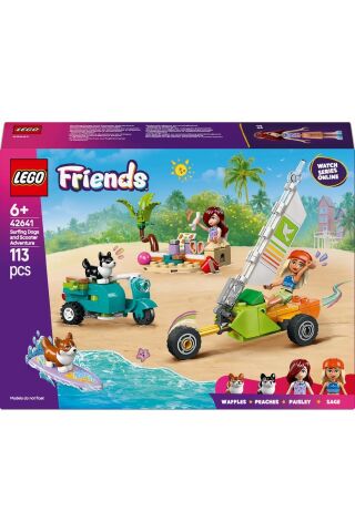 ® Friends Sörfçü Köpekler ve Scooter Macerası 42641 - 6+ Oyuncak Yapım Seti (113 Parça)