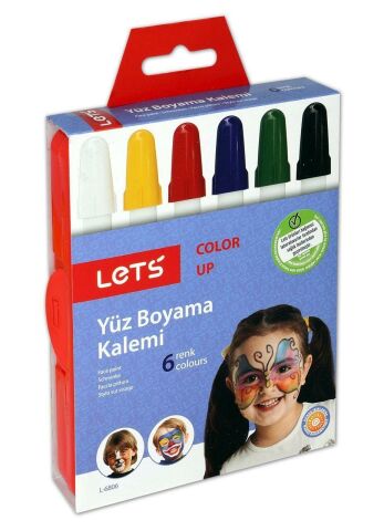 Lets L-6806 Çevirmeli Yüz Boyama Kalemi 6 Renk