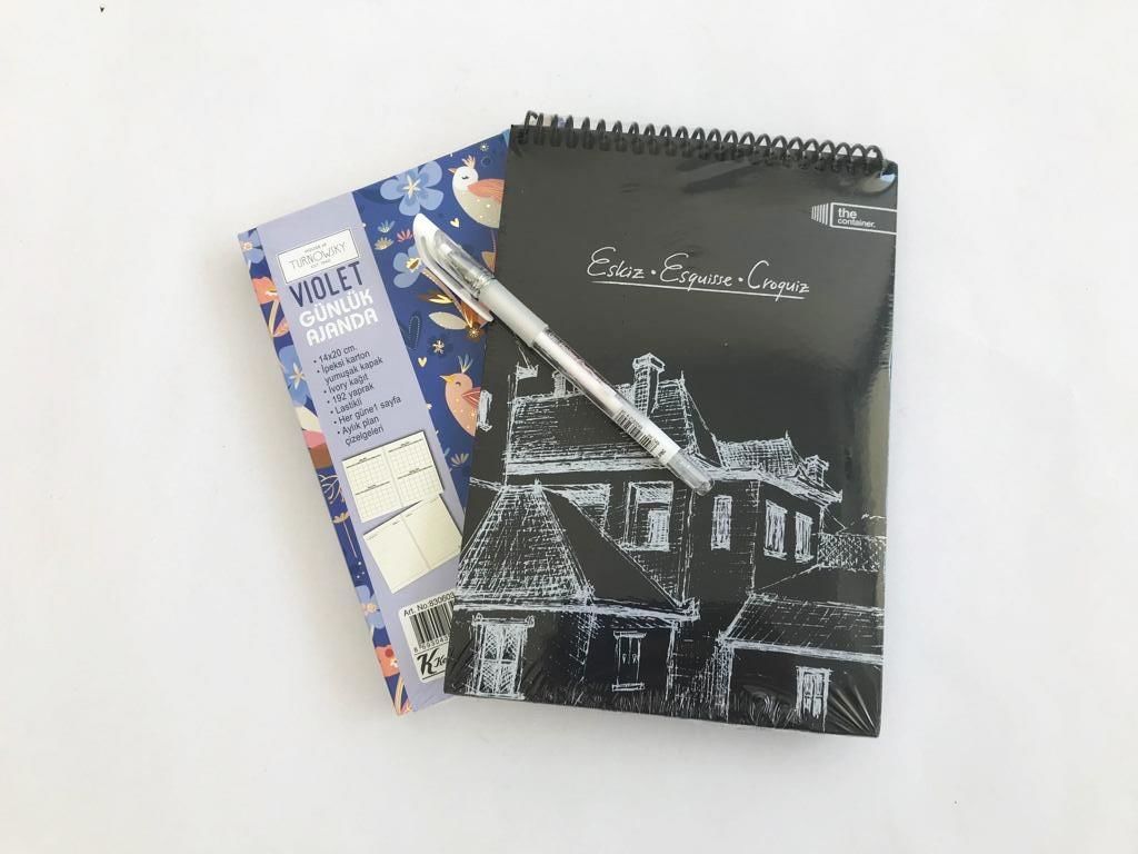 Keskin Color Eskiz Defteri+Ajanda+Tükenmez Kalem Set