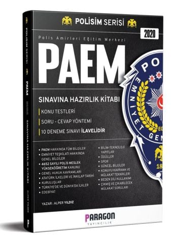 Paragon Yayıncılık PAEM Sınavına Hazırlık Kitabı Konu Testleri 10 Deneme Sınavı