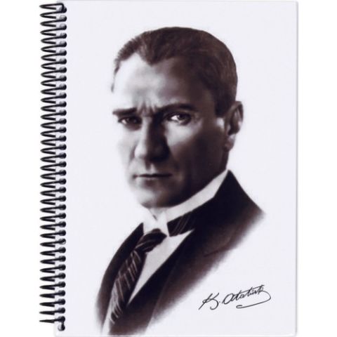 Keskin Color Atatürk 17x24cm Sert Kapak 120 Yaprak Kareli Spiralli Defter